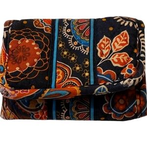 Vera Bradley Brown Paisley Small Wallet In Fall Colors